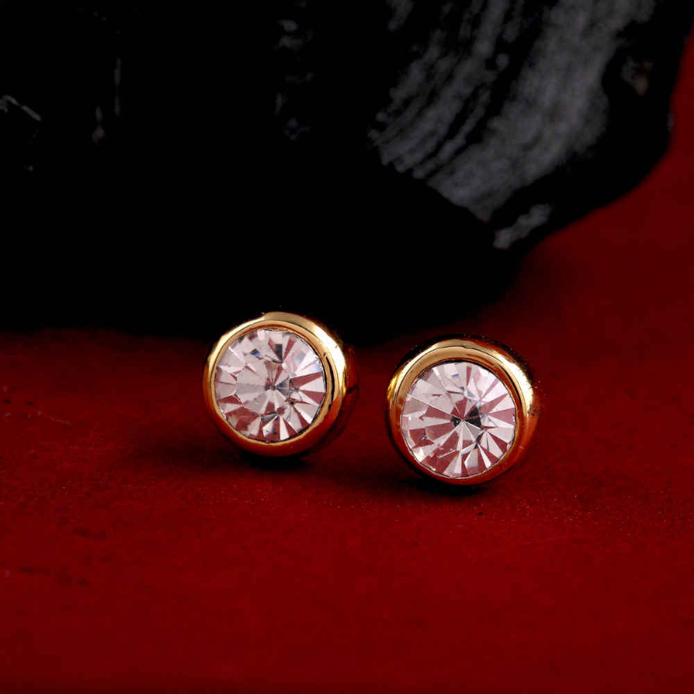 Buy Estele Gold Plated Round Stud Earrings with Crystal for Women - Purplle