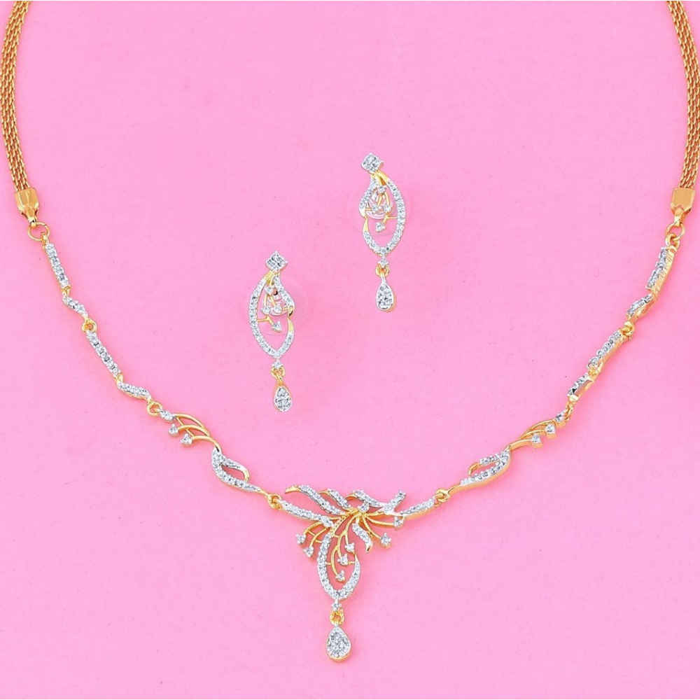 Buy Estele Gold Plated CZ Elegant Necklace Set for Women - Purplle