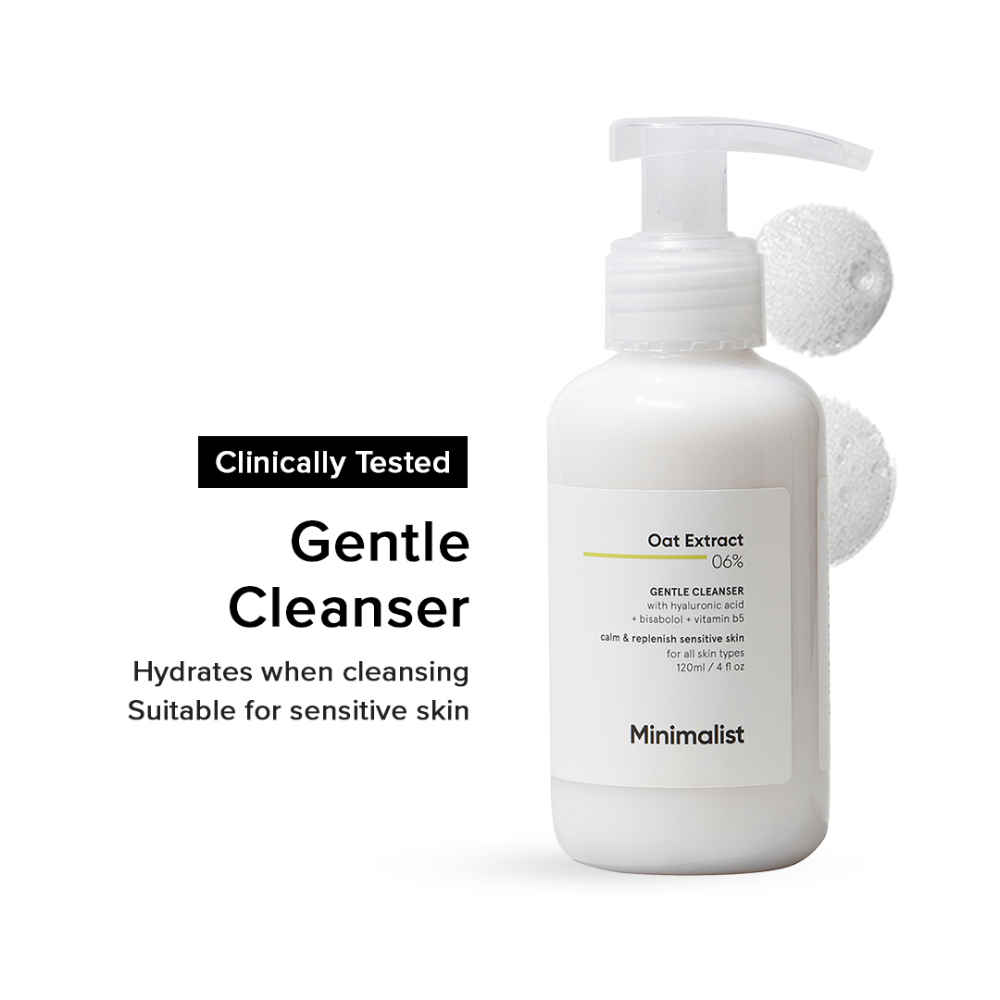 Buy Minimalist 6% Oat Extract Gentle Cleanser with Hyaluronic Acid for Sensitive Skin | Face Wash for Sensitive Skin - 120 ml - Purplle