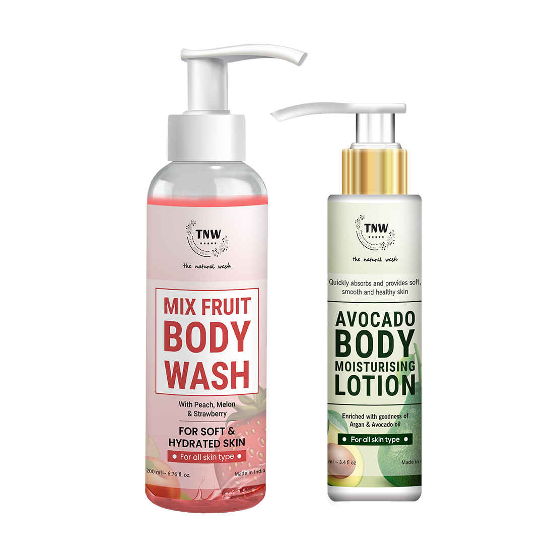 Buy Combo of 2- Mix Fruit Body Wash 200ml + Body Lotion Avocado 100ml - Purplle