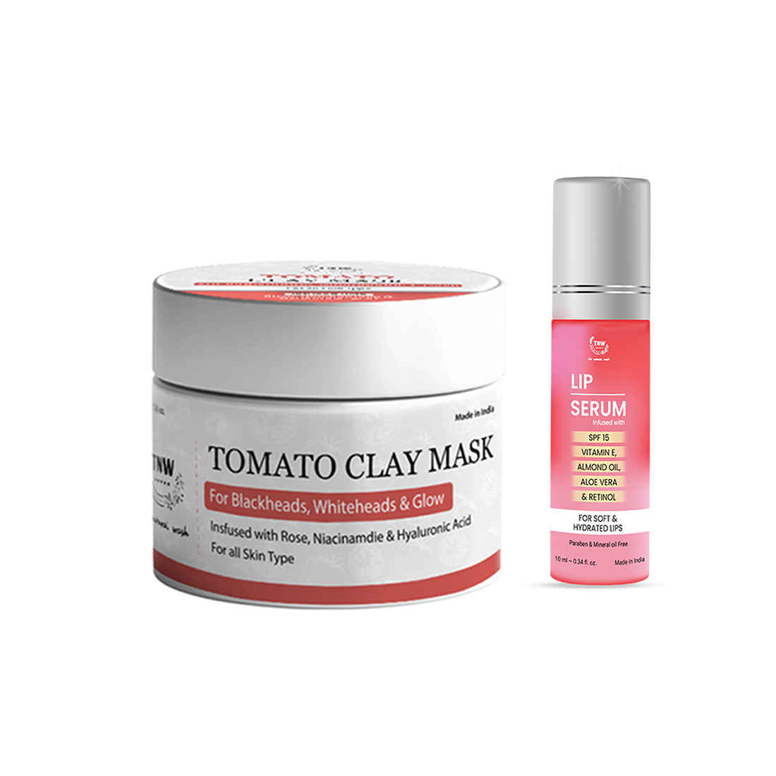 Buy Combo of 2- Tomato Clay Mask 50gm + Lip Serum 10ml - Purplle