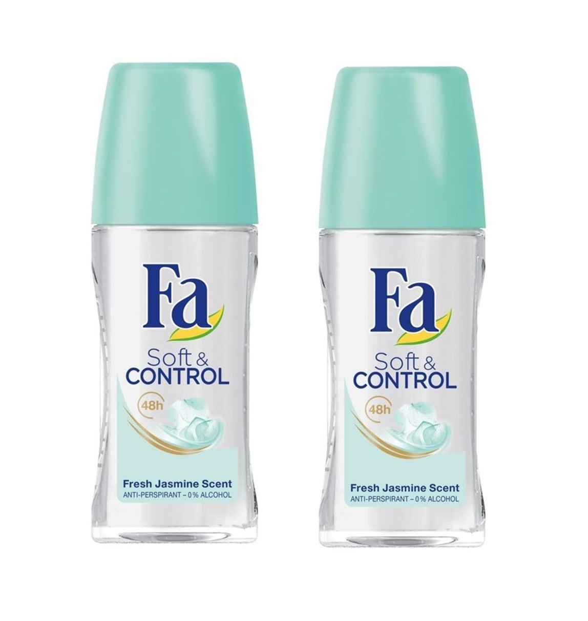 Buy FA Pack of 2 Anti-Perspirant Roll On- Soft & Control, Skin Friendly, 50 ml each - Purplle