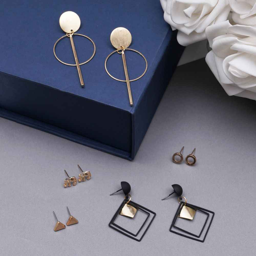 Buy Karatcart Set of 5 Gold Plated Earrings for Women and Girls - Purplle