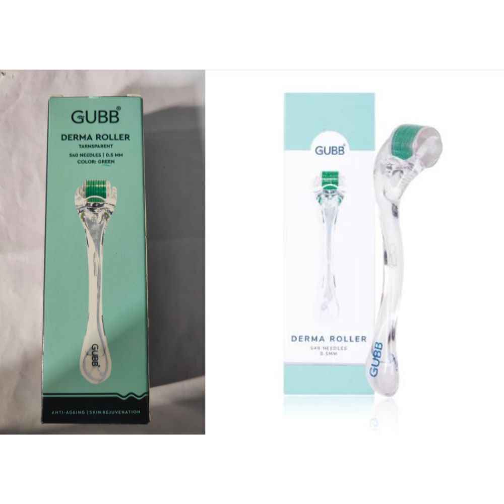 Buy GUBB Derma Roller 0.5mm for Hair Regrowth & Skin Aging, 540 Micro Needles Roller - Transparent Green - Purplle