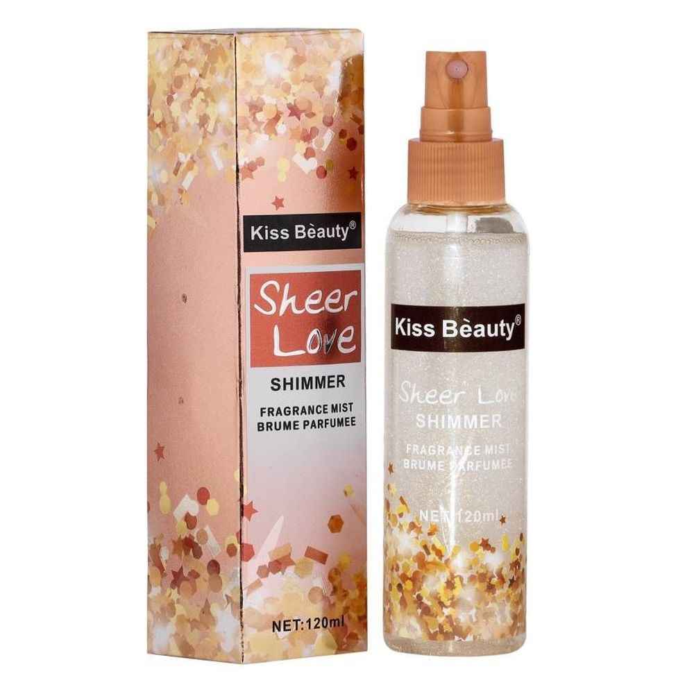 Buy Kiss Beauty Sheer Love Shimmer Fragrance Mist Makeup Fixer Spray 120ml - Purplle