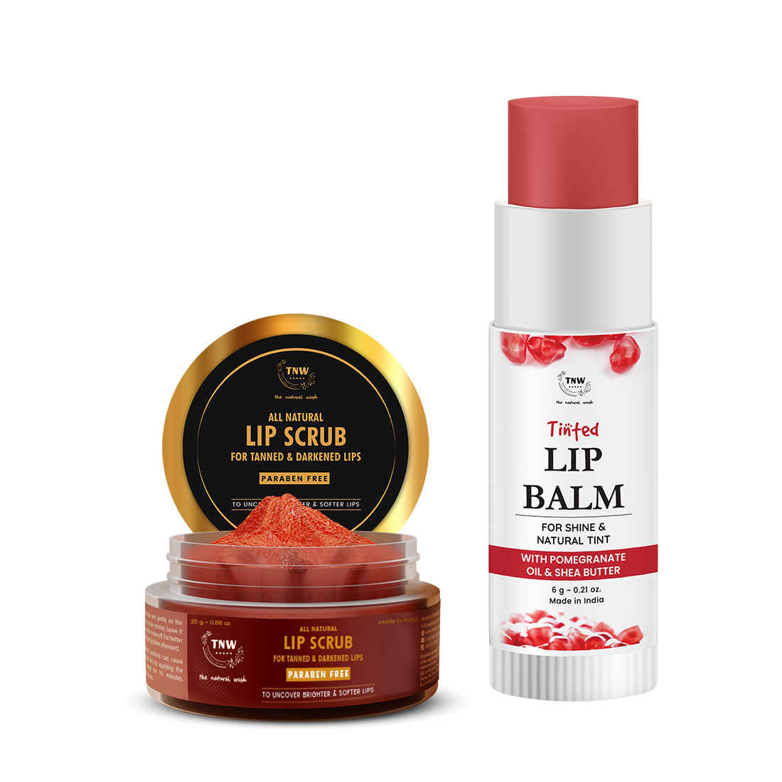 Buy Combo of 2- Lip Scrub 25gm + Pomegranate Tinted Lip Balm 6gm - Purplle