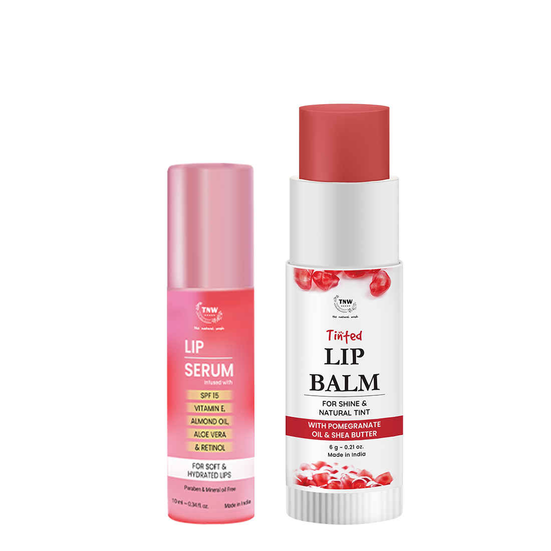 Buy Combo of 2- Lip Serum 10ml + Pomegranate Tinted Lip Balm 6gm - Purplle