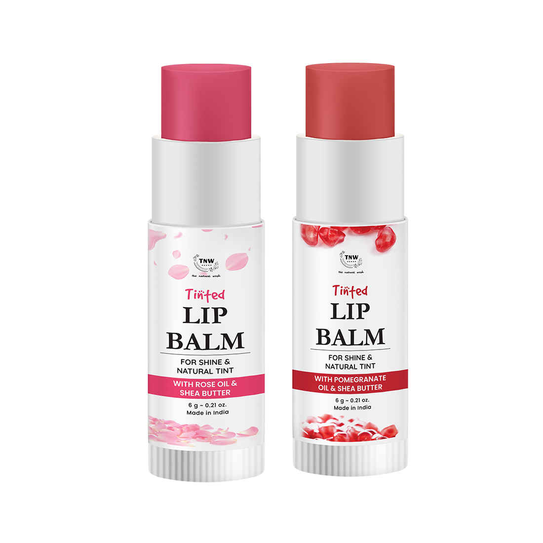 Buy Combo of 2- Pomegranate Tinted Lip Balm 6gm + Rose Tinted Lip Balm 6gm - Purplle