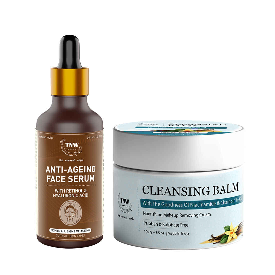 Buy Combo of 2- Anti Aging Face Serum 30ml + Cleansing Balm 100gm - Purplle