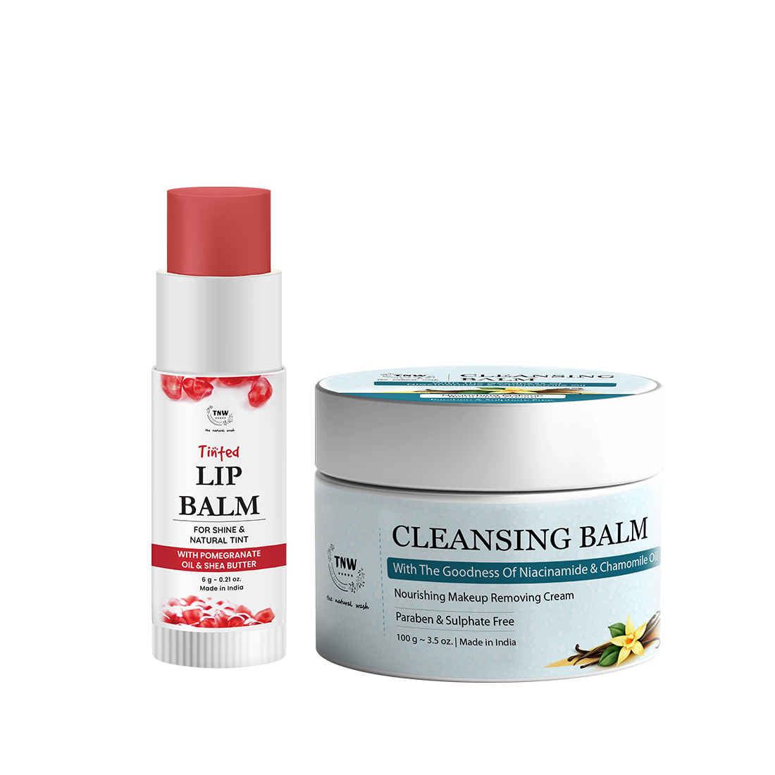 Buy Combo of 2- Cleansing Balm 100gm + Pomegranate Tinted Lip Balm 6gm - Purplle