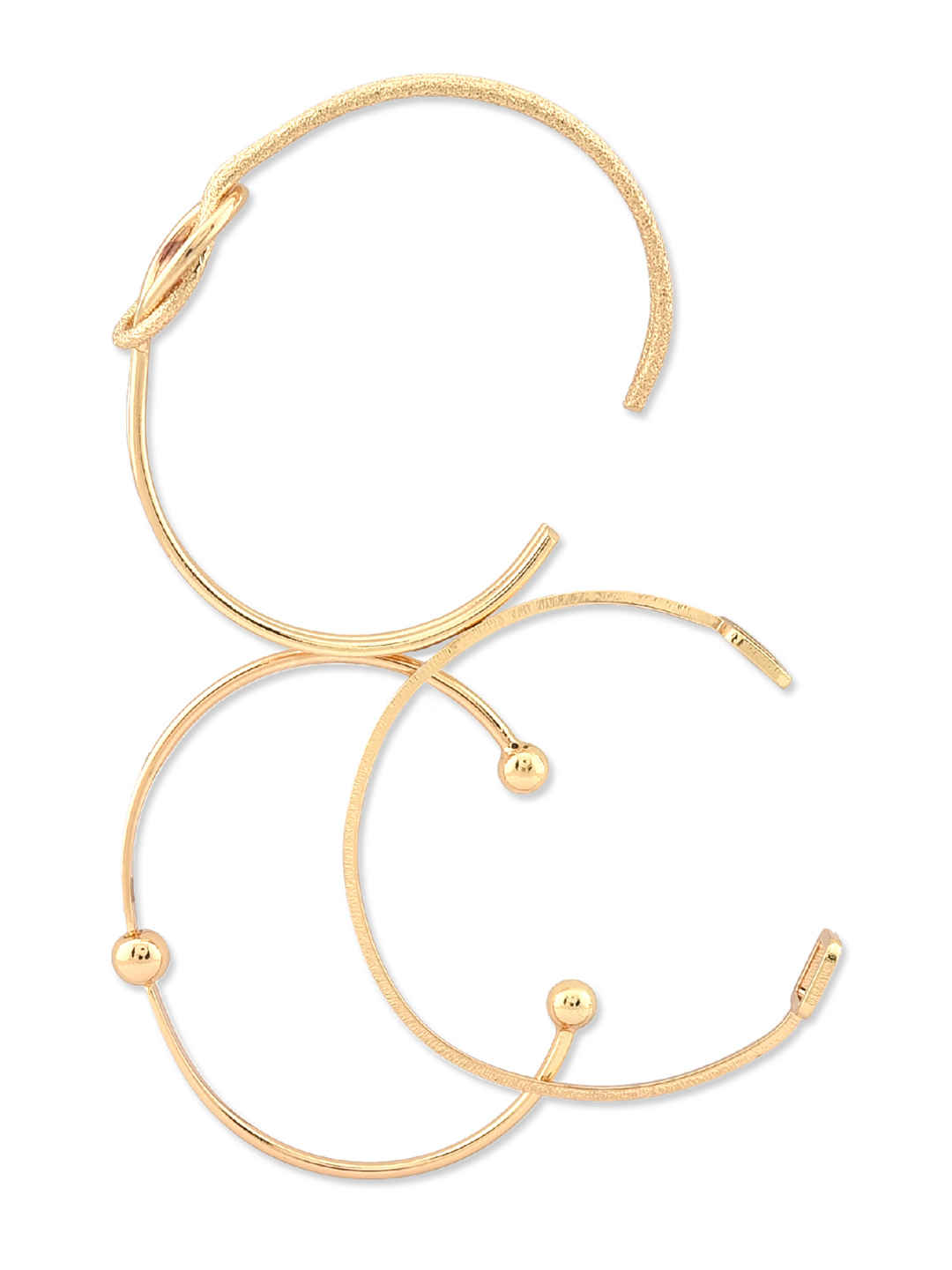 Buy Lilly & Sparkle Gold Toned Adjustable Cuffs Set Of 3 - Purplle