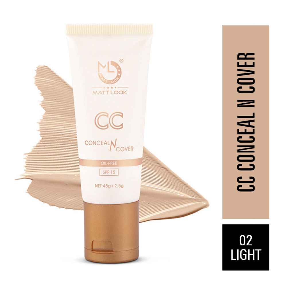 Buy Matt look CC Conceal N Cover Oil-Free SPF-15, Light (45gm+2.5gm) - Purplle