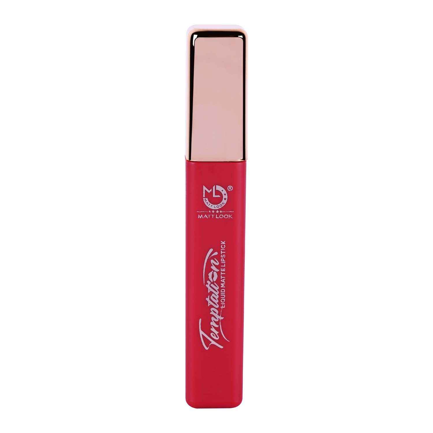 Buy Matt look Lip Makeup Temptation Liquid Matte Lipstick, Cherry Berry (5 ml) - Purplle