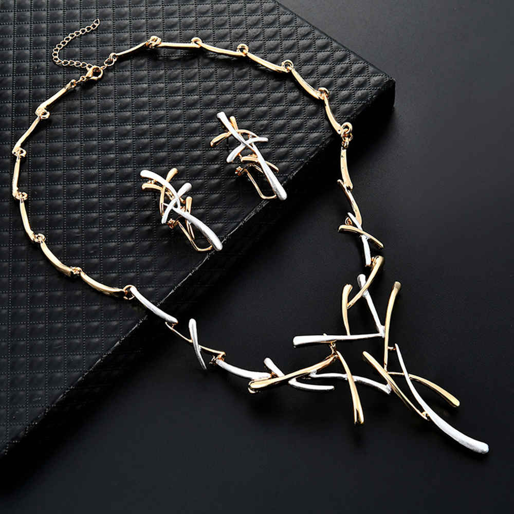 Buy Yellow Chimes Latest Fashion Gold and Silver Plated Dual Tone Choker Necklace Set with Earrings Jewellery Set for Women and Girls - Purplle