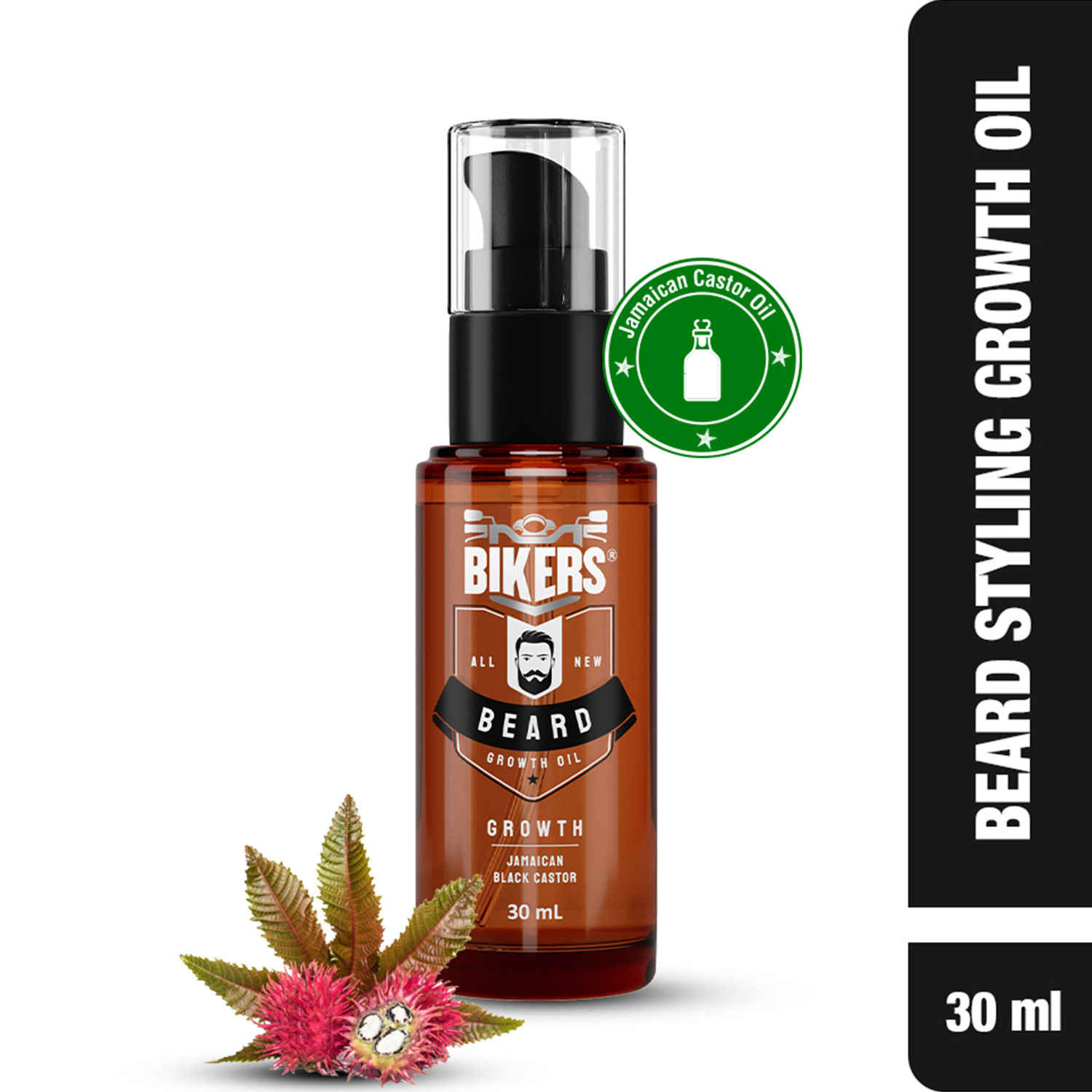 Buy Biker's Beard Growth Oil with Jamaican Black Castor, Beard Oil Helps Promote Hair Growth, Best Beard Oil for Men, 30 ml - Purplle