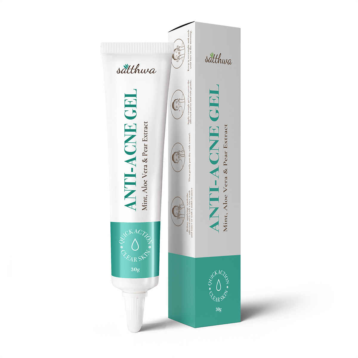 Buy Satthwa Anti Acne Gel With extracts of Aloe vera, soybean and pear Support for Pimple & Scar Removal, Skin Clarifying Night acne Prone Skin gel suitable for men and women -30 g - Purplle