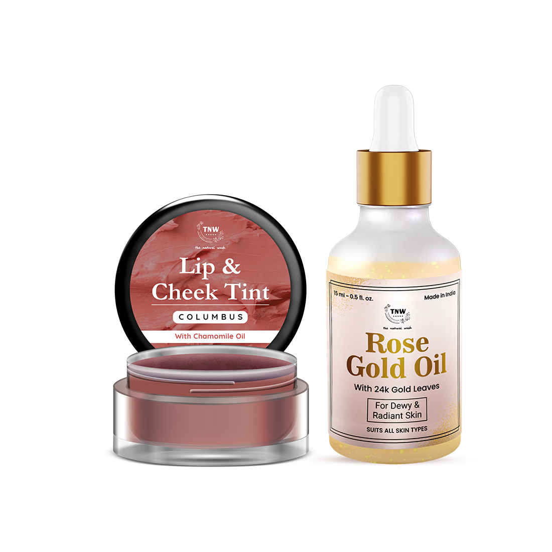 Buy Combo of 2- Columbus Lip Tint 5gm & Rose Gold Oil 15ml - Purplle