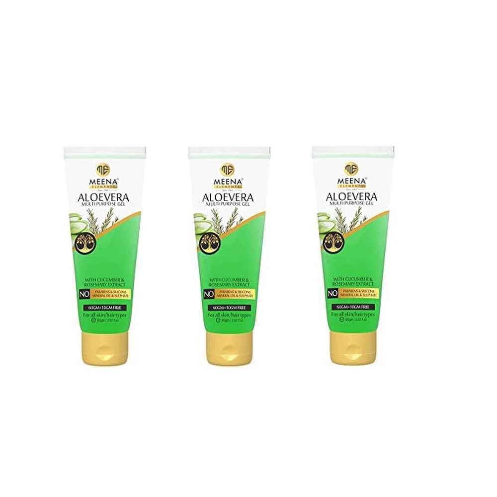 Buy Meena Elements Aloe Vera Gel For Glowing Skin and Healthy Hair for Man and Women 60G Pack Of 3 - Purplle