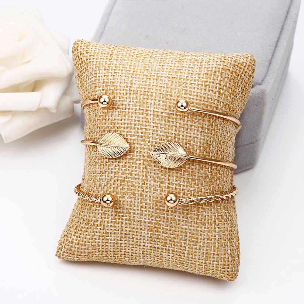 Buy Jewels Galaxy Set of 3 Gold-Toned Copper-Plated Cuff Bracelets - Purplle