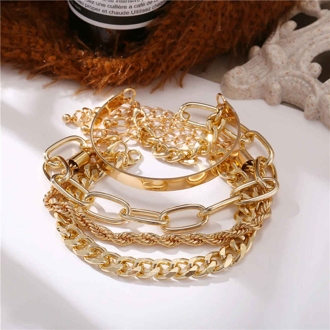 Buy Jewels Galaxy Stunning Gold Plated Multi Strand Bracelet Jewellery For Women - Purplle