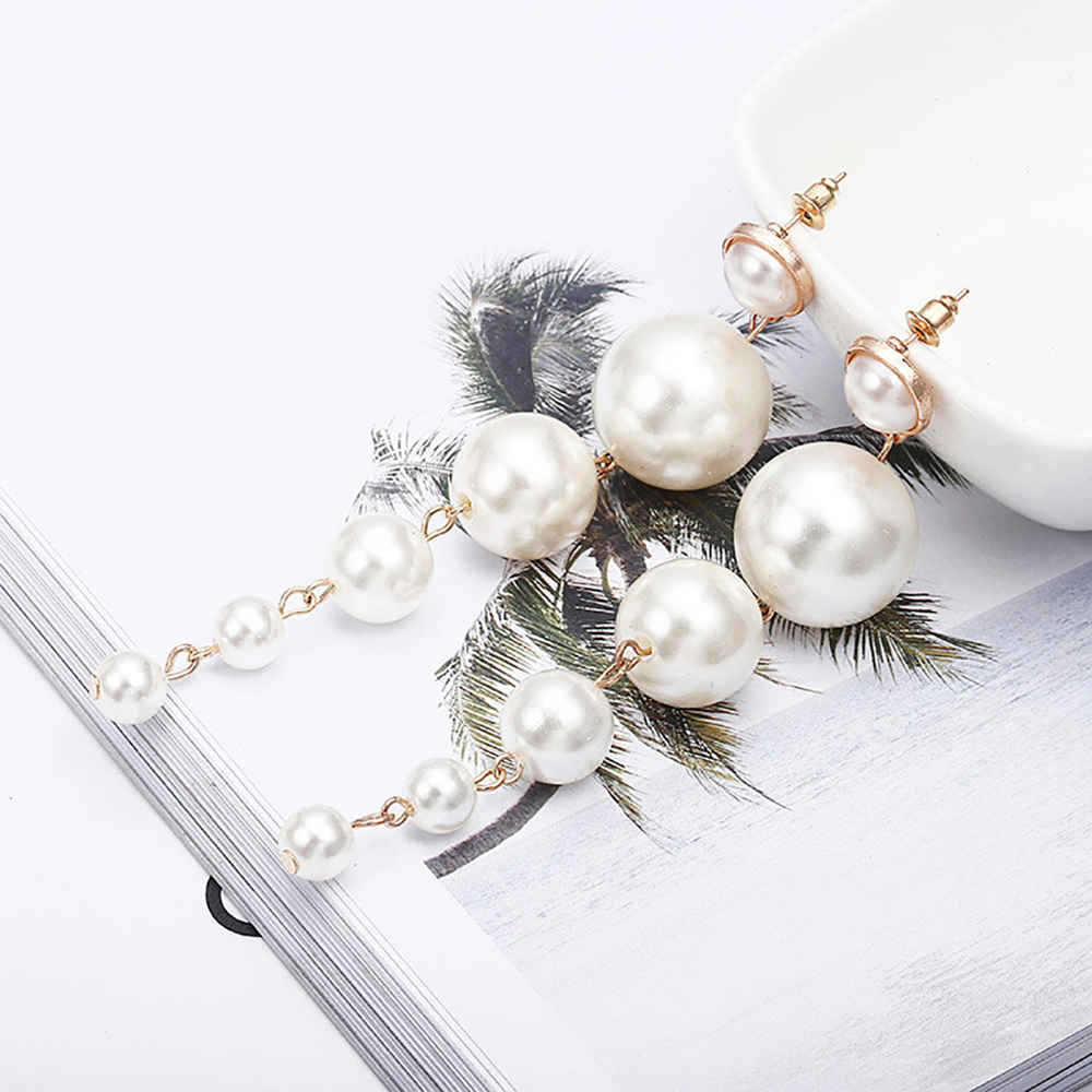 Buy Jewels Galaxy White Gold-Plated Beaded Spherical Drop Earrings - Purplle