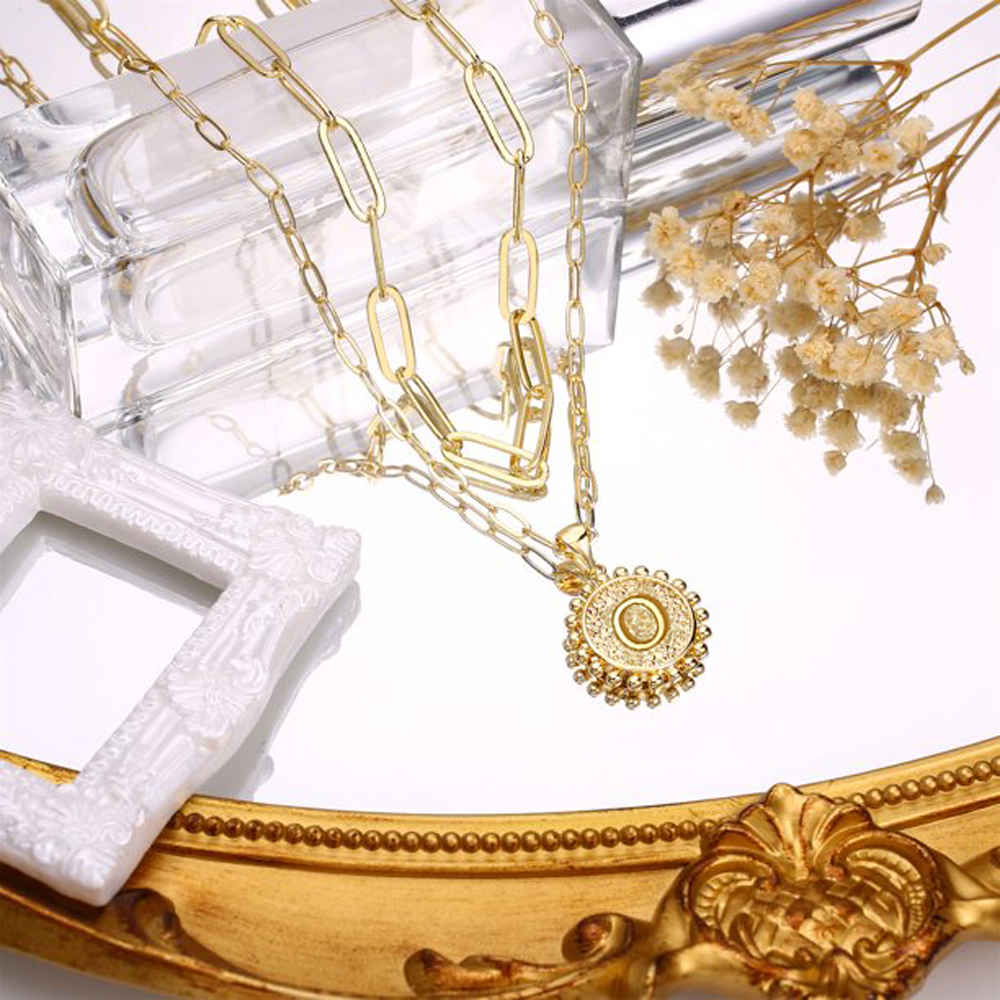 Buy Jewels Galaxy Jewellery For Women Gold Plated Alphabetical "O" Layered Necklace - Purplle