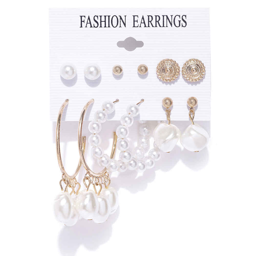 Buy Jewels Galaxy Set of 6 Gold-Plated Earrings - Purplle