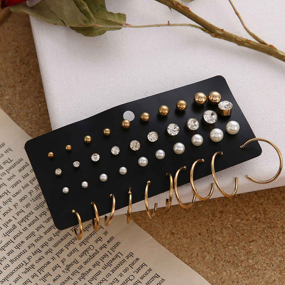 Buy Jewels Galaxy Set of 20 Gold-Plated Earrings - Purplle