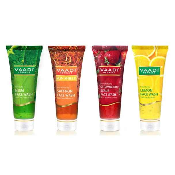 Buy Vaadi Herbals Assorted Pack of 4 Herbal Face Wash (60 ml x 4) - Purplle