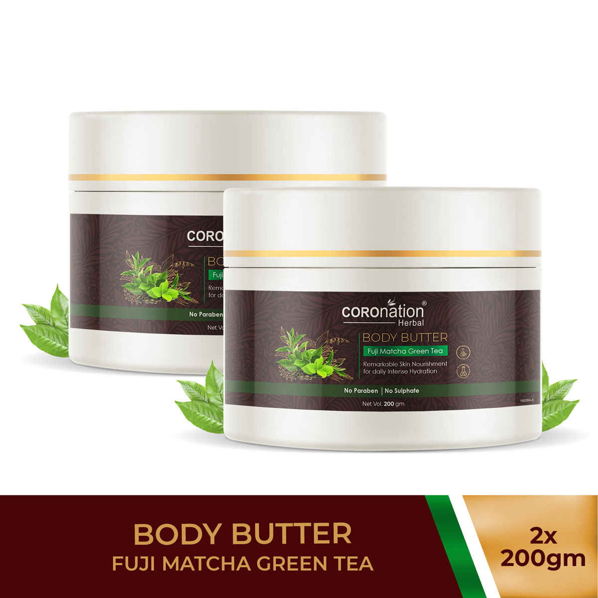 Buy COROnation Herbal Fuji Matcha Green Tea Body Butter - 200 ml X 2 ( Pack of 2 ) - Purplle