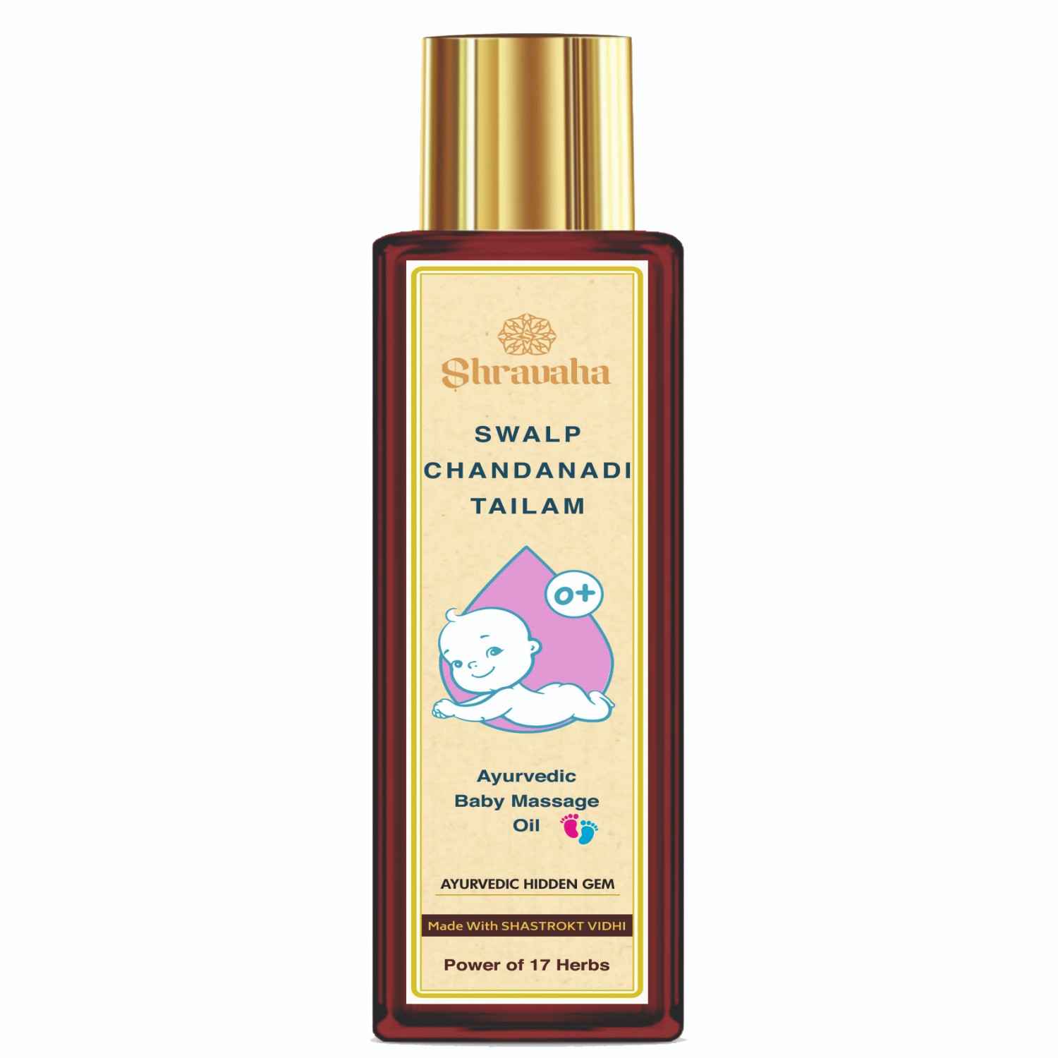Buy Shravaha SwalpChandanadi Tailam - Ayurvedic Baby Massage oil with 17 Ayurvedic Herbs. - Purplle
