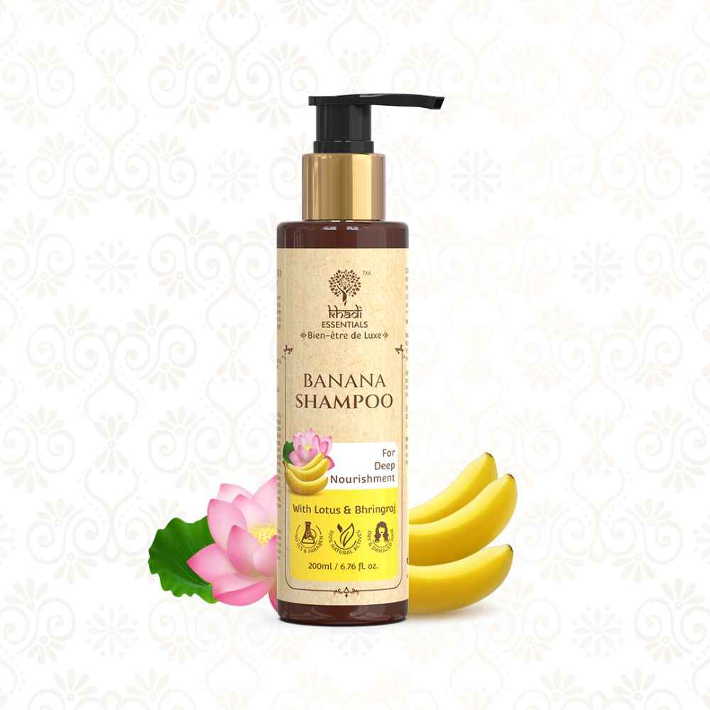 Buy Khadi Essentials Banana Hair Shampoo With Lotus & Bhringraj for Deep Nourishment - 200ml - Purplle