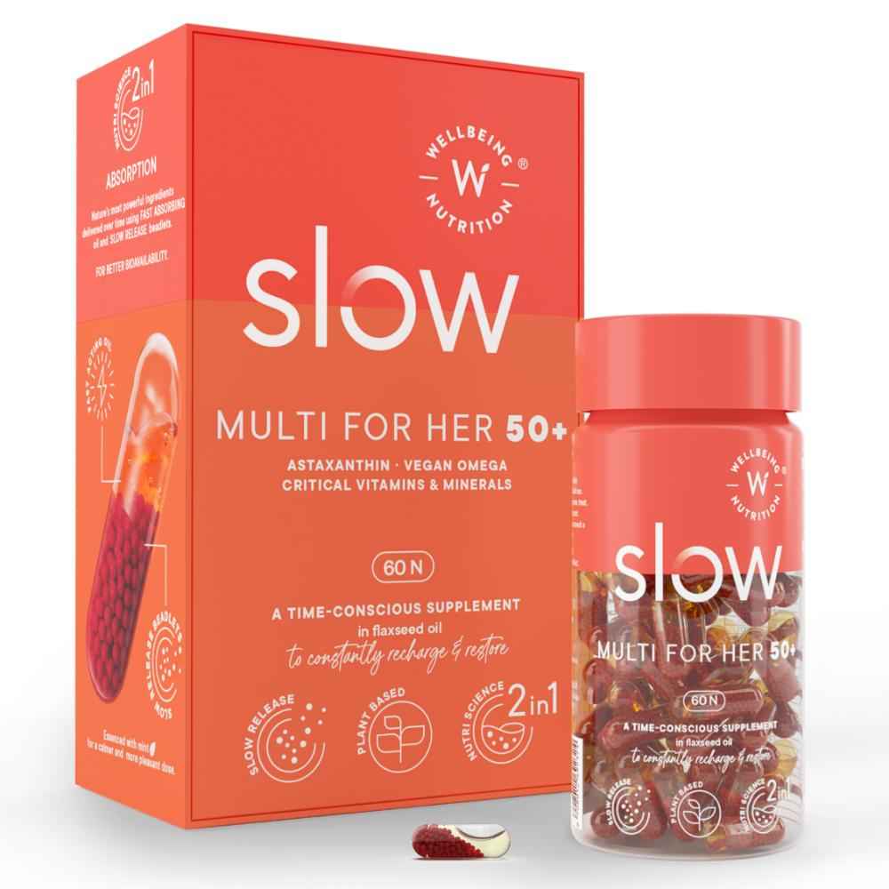 Buy Wellbeing Nutrition Slow Multivitamin for Women 50+ (60 Capsules) - Purplle