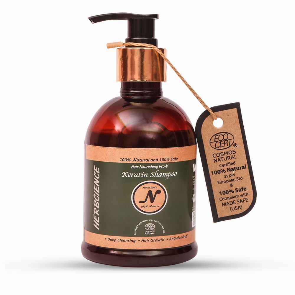 Buy Herbcience Hair Nourishing Pro-V Keratin Shampoo 300ml – Certified 100% Natural by ECOCERT – COSMOS Natural - Purplle