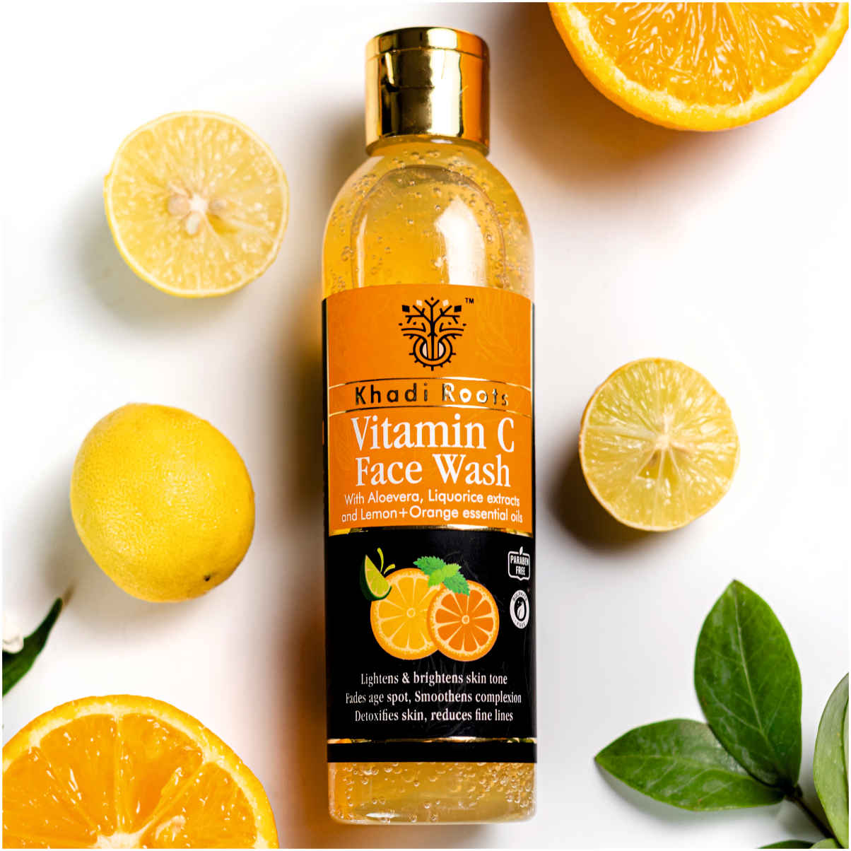 Buy Khadi Roots Vitamin C Face Wash For Skin Brightening | Clear & Brighten Skin | No Paraben, Sulphate & Sillicones 200 Ml - Purplle