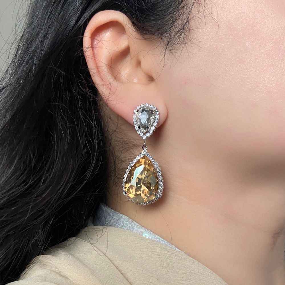 Buy Mozaati Akira Earrings - Topaz - Purplle
