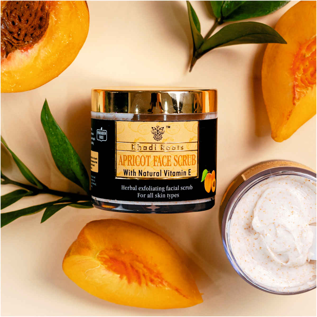 Buy Khadi Roots Apricot Face Scrub With Vitamin E | Skin Firming & Dullness Exfoliating | Skin Glowing Face Scrub | 100 gm - Purplle