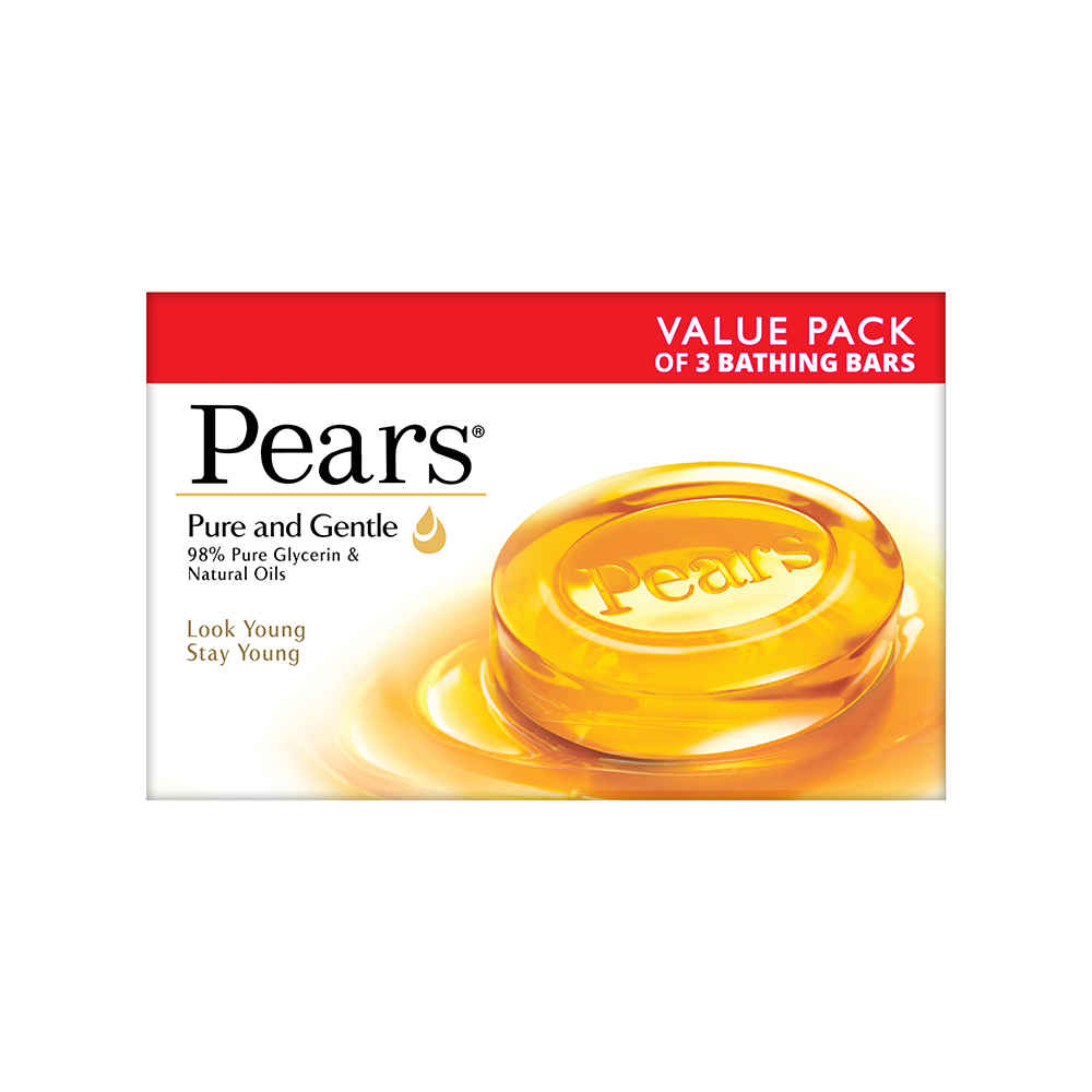 Buy Pears Moisturising Bathing Bar Soap with Glycerine Pure & Gentle - For Golden Glow - (125g x 3) - Purplle