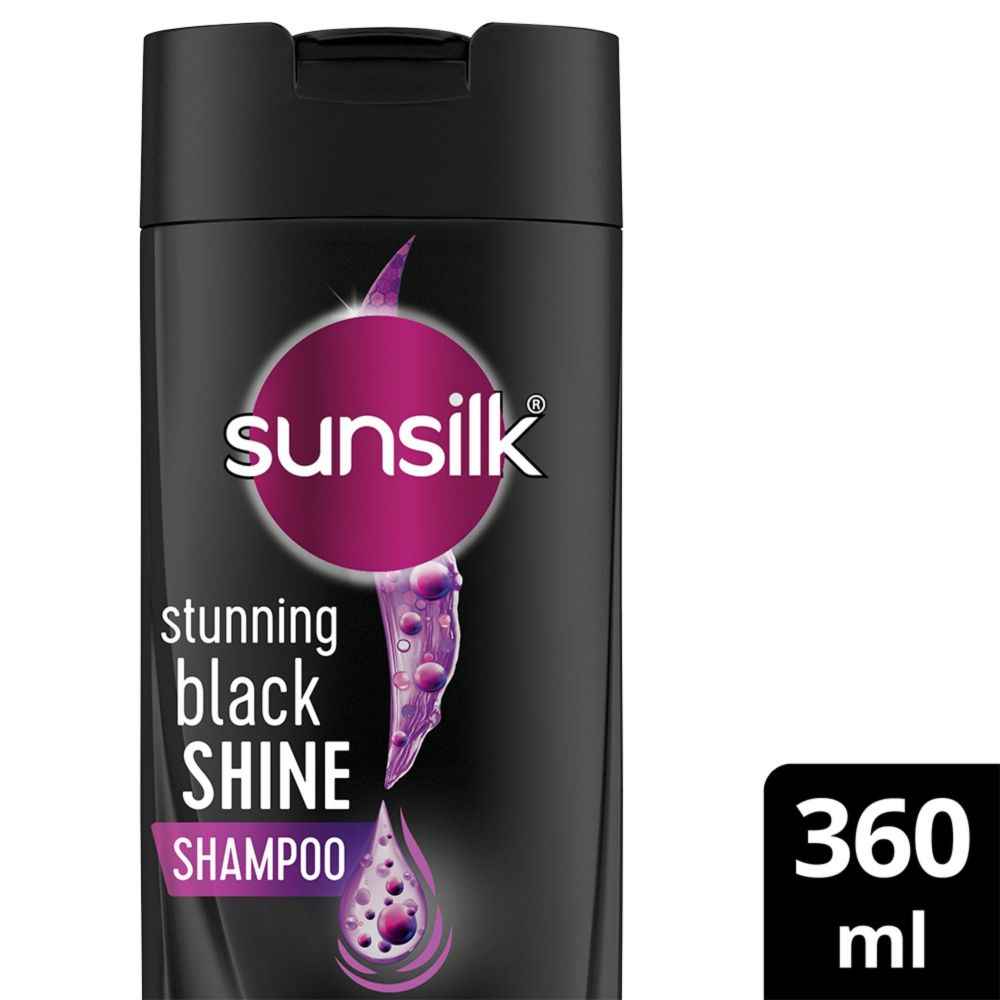 Buy Sunsilk Stunning Black Shine Shampoo, With Amla+Oil, Pearl Protein & Vitamin E For Long Lasting Shine, 360 ml - Purplle