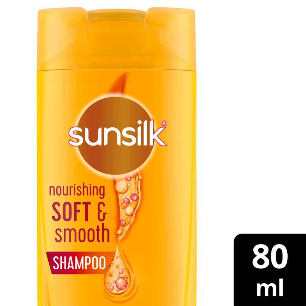 Buy Sunsilk Nourishing Soft & Smooth Shampoo With Egg Protein, Almond Oil & Vitamin C For 2X Smoother and Softer Hair, 80 ml - Purplle