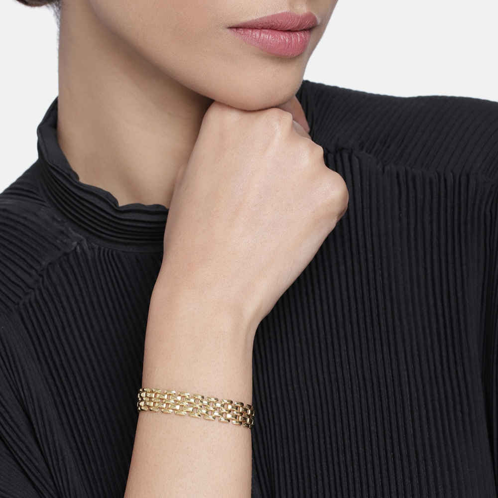 Buy Estele Women Gold-Toned Handcrafted Gold-Plated Link Bracelet - Purplle