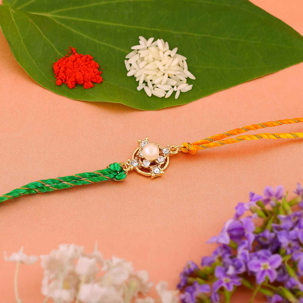 Estele Gold Plated Jewel Art Designer Rakhi with Austrian Crystals and ...