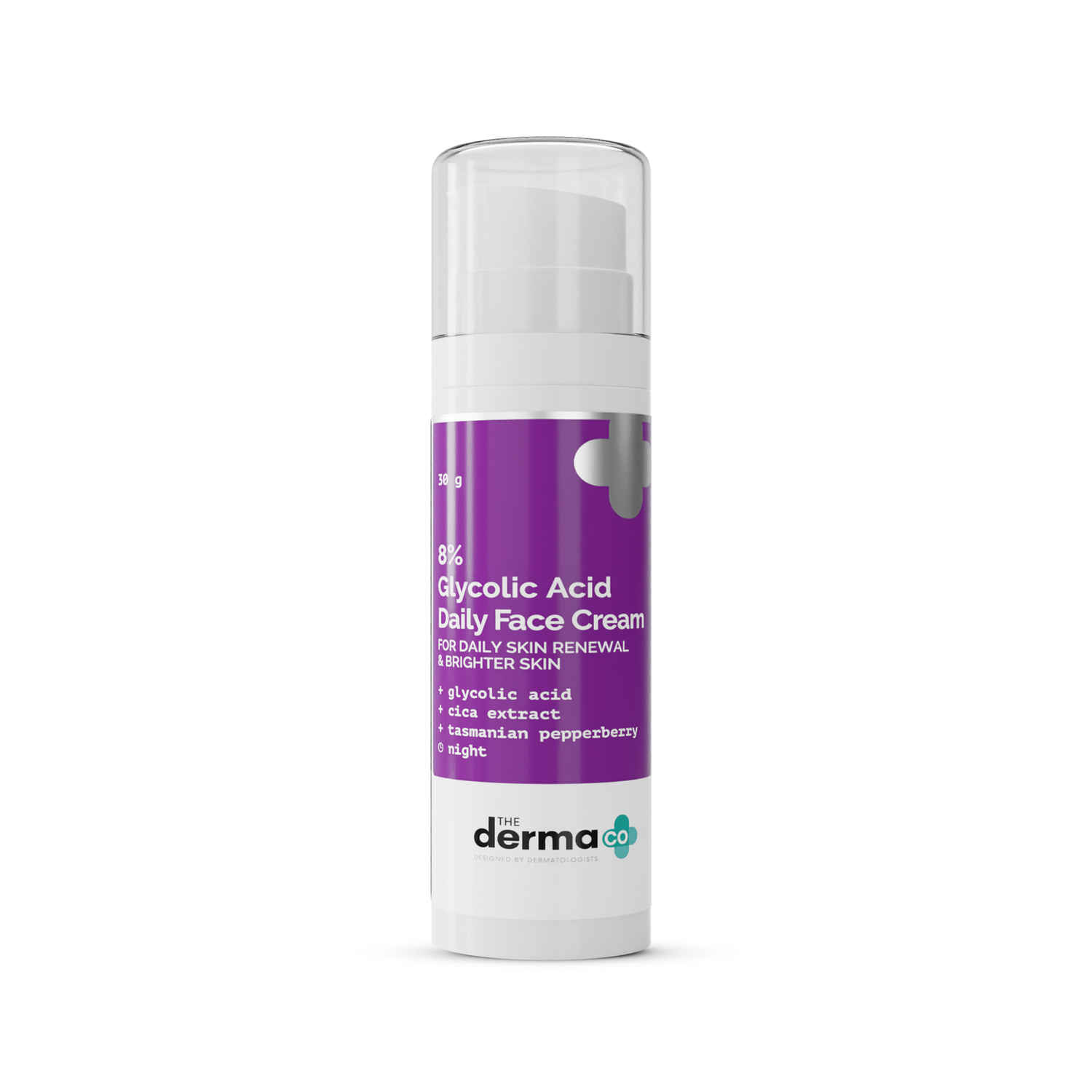 Buy The Derma Co.8% Glycolic Acid Daily Face Cream with Cica Extract for Daily Skin Renewal & Skin Brightening (30 g) - Purplle