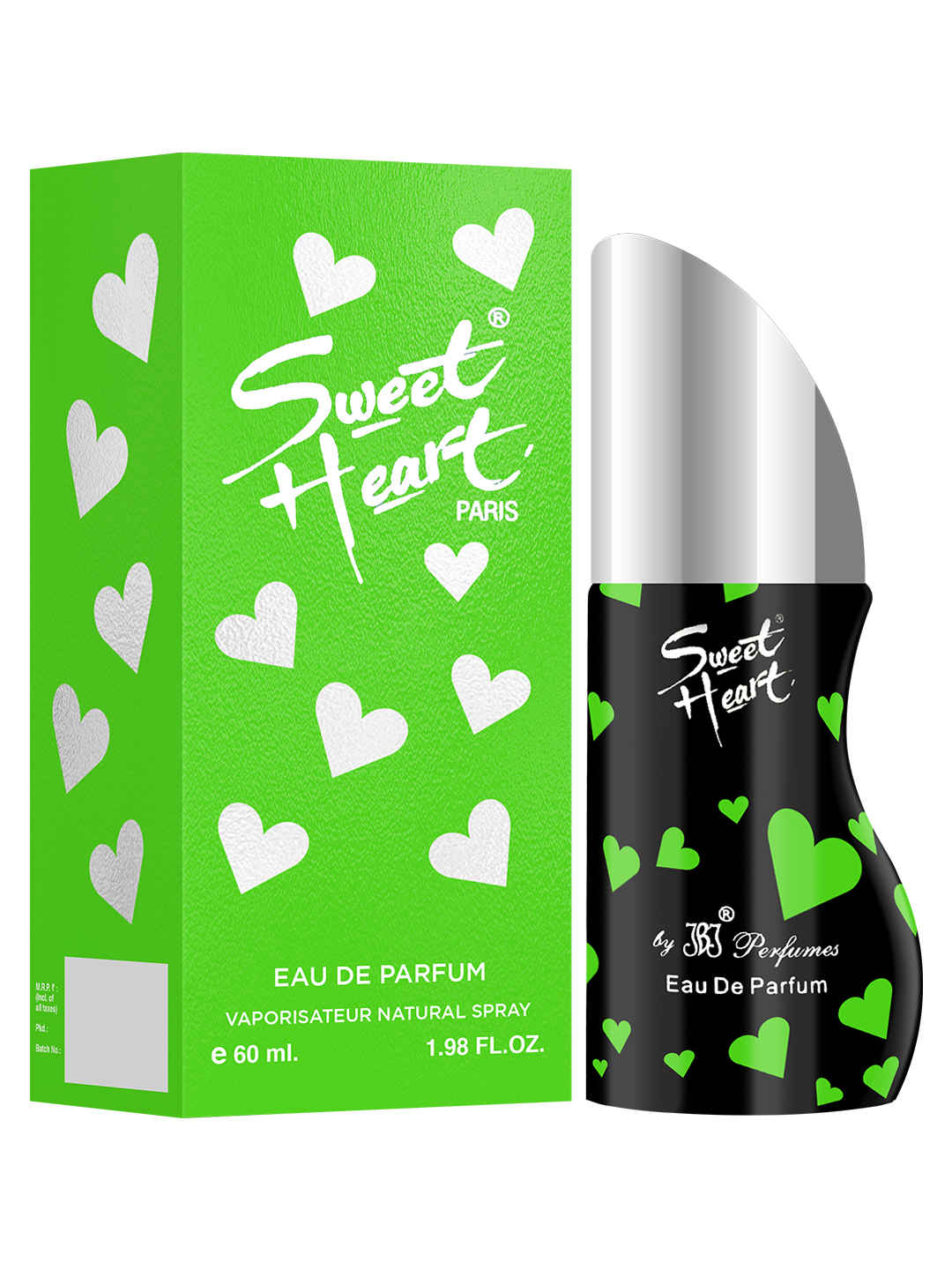 Buy Sweet Heart Green long lasting Parfum, 60ml - Purplle