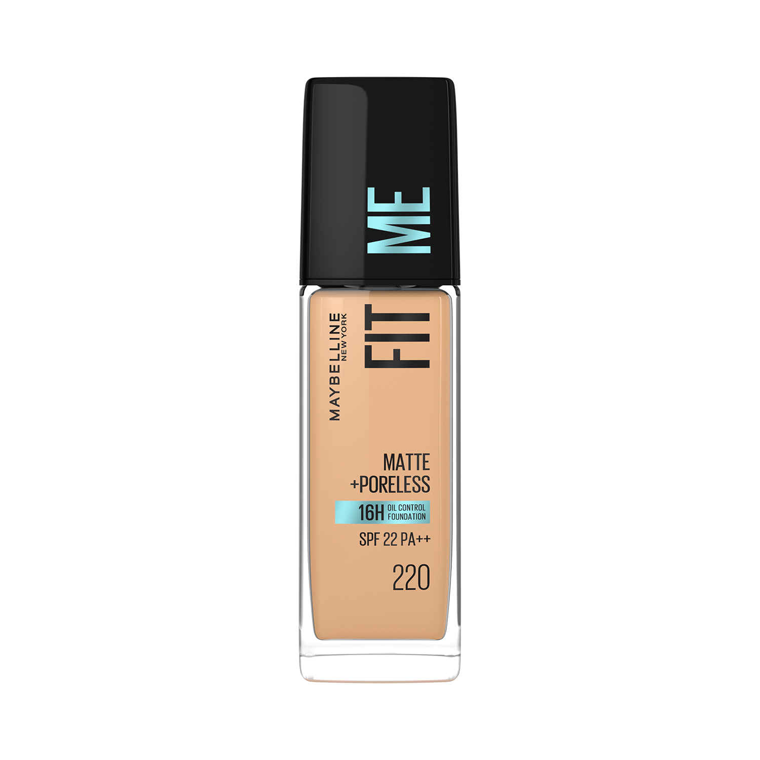 Buy Maybelline New York Fit Me Matte+Poreless Liquid Foundation (With Pump & SPF 22), 220 Natural Beige, 30ml - Purplle