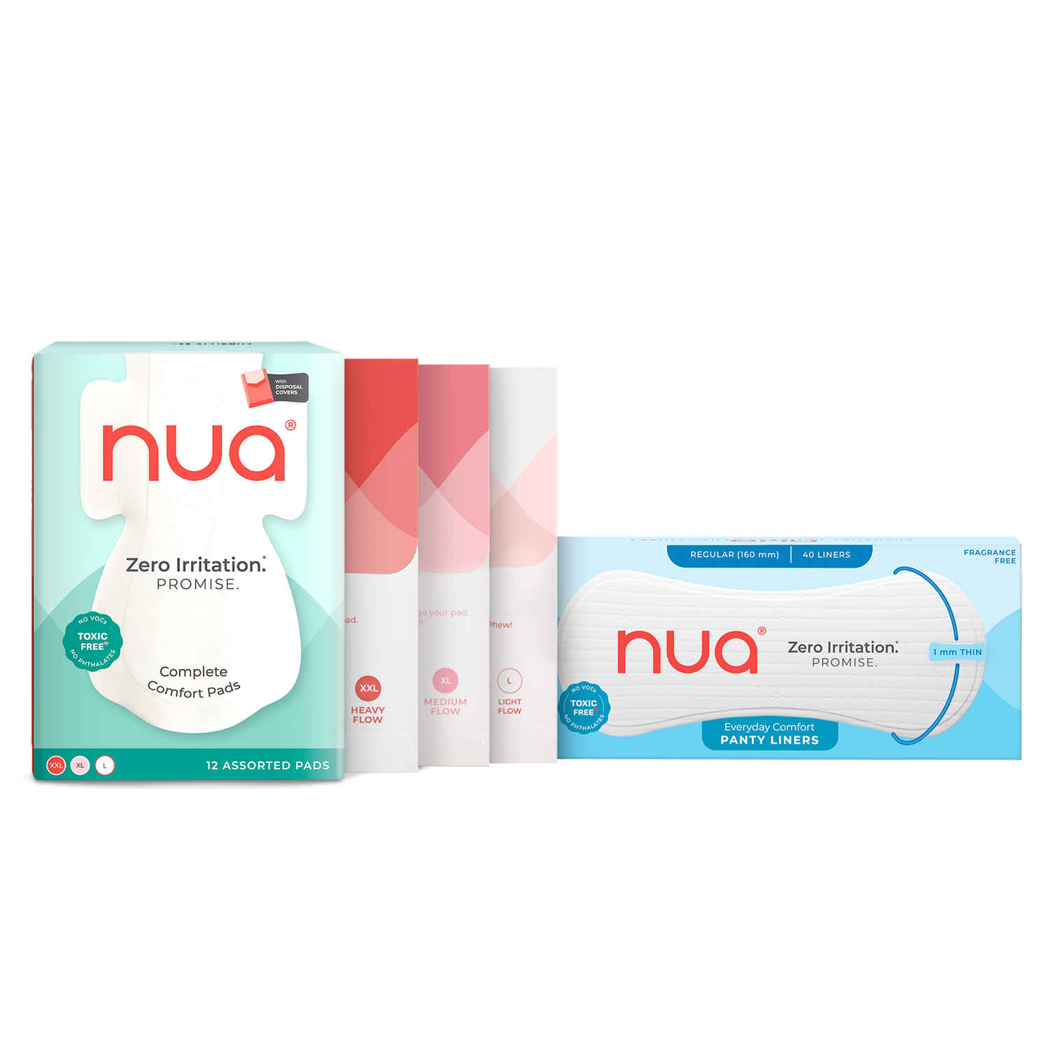 Buy Nua Combo - Sanitary Pads (Pack of 12 - XL+L+R), Everyday Pantyliners (Pack of 16) - Purplle