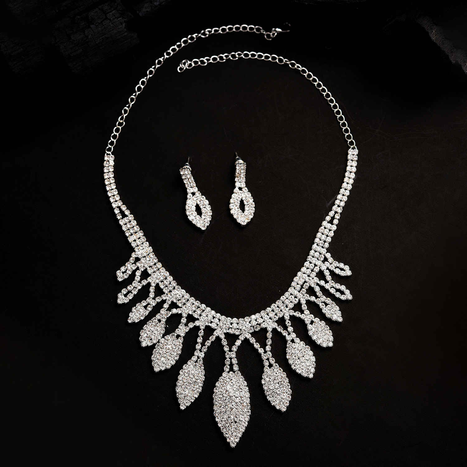 Buy SOHI Silver-Plated White Stones-Studded Designer Jewellery Set - Purplle
