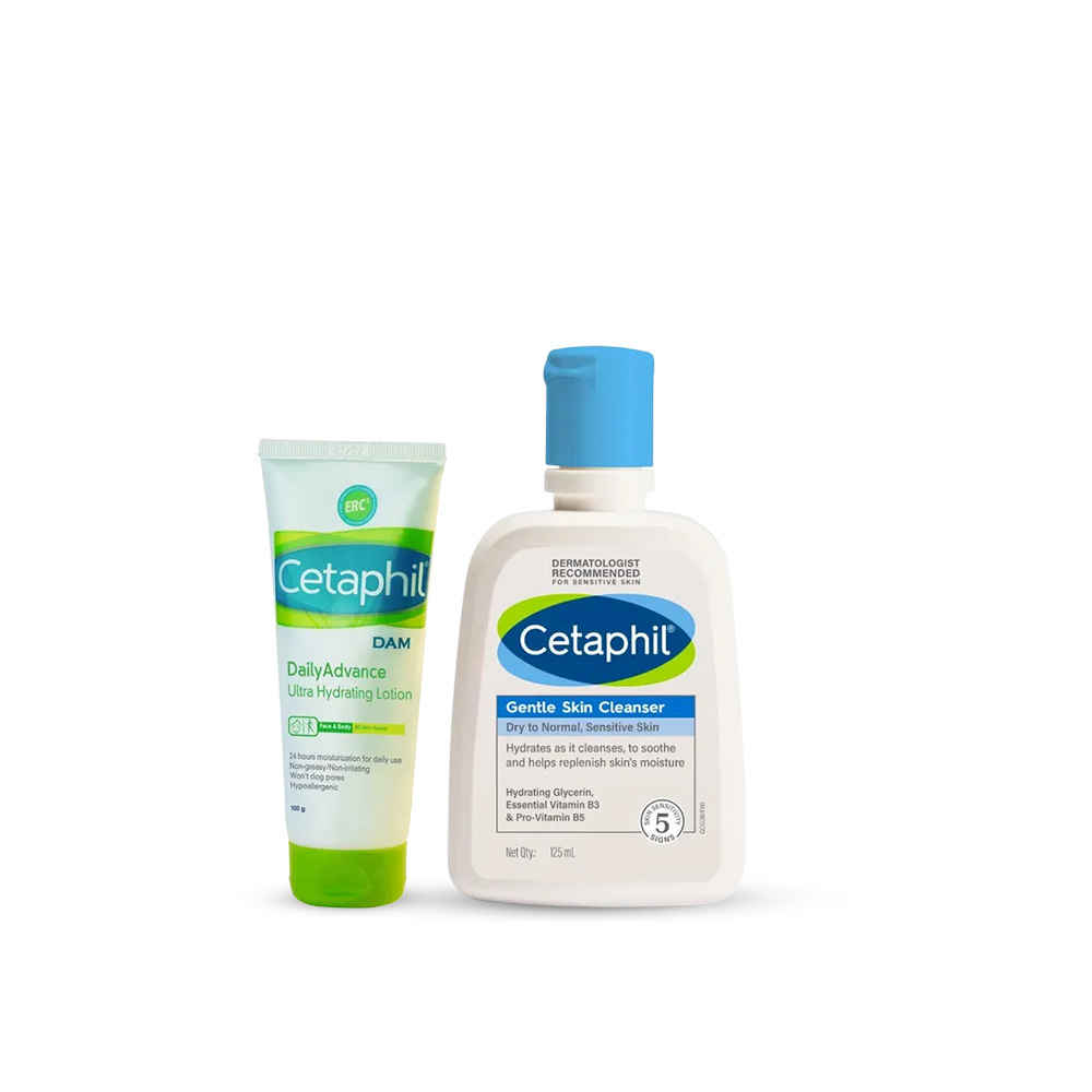 Buy Cetaphil Cleansing & Hydrating Combo For Normal To Dry Skin - Purplle