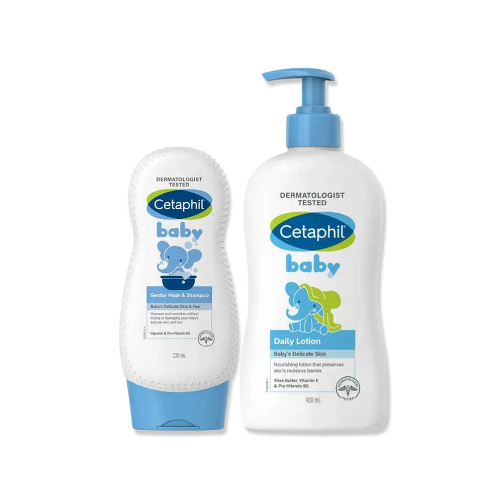 Buy Cetaphil Baby Gentle Wash & Shampoo (230 ml) + Daily Lotion (400 ml) - Purplle
