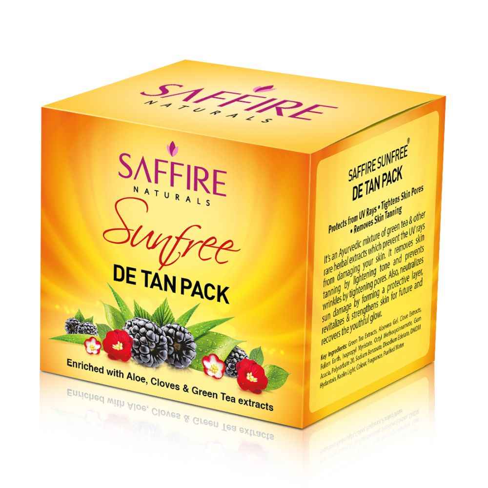 Buy Saffire Naturals Sunfree De-Tan Face Pack | with Green Tea, Aloevera & Mulberry Extarct | Paraben Free | 50 gm - Purplle